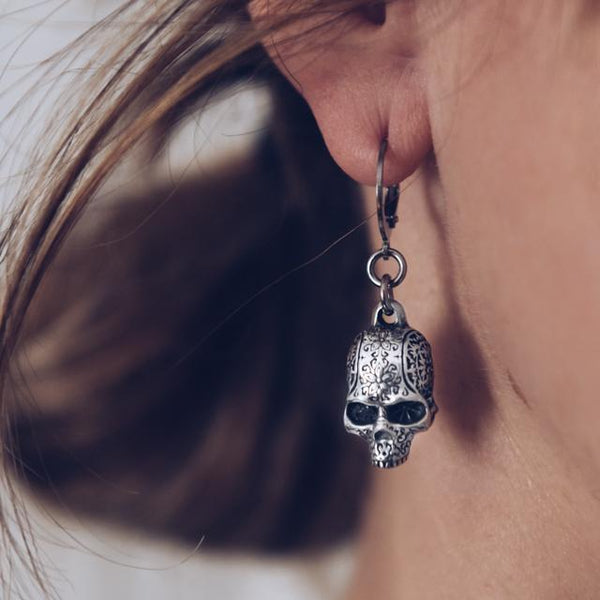 Boucles d'oreilles Catrina tete de mort mexique -santa muerte